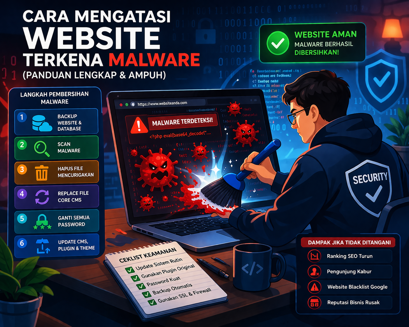 Cara Mengatasi Website Terkena Malware (Panduan Lengkap & Ampuh 2026)